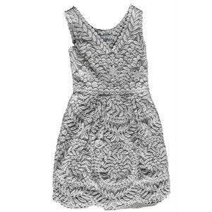 BARASCHI Cream Lace Dress Embroidered Unlined Sleeveless Fit Flare Size 0